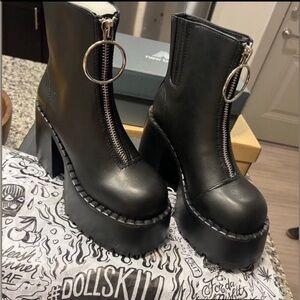 Chunky leather Dolls Kill boots
